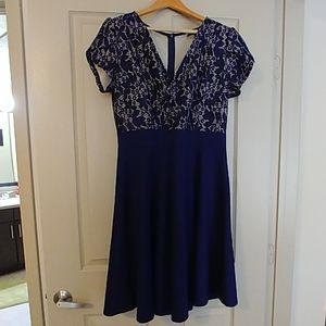 Navy high waist party dress